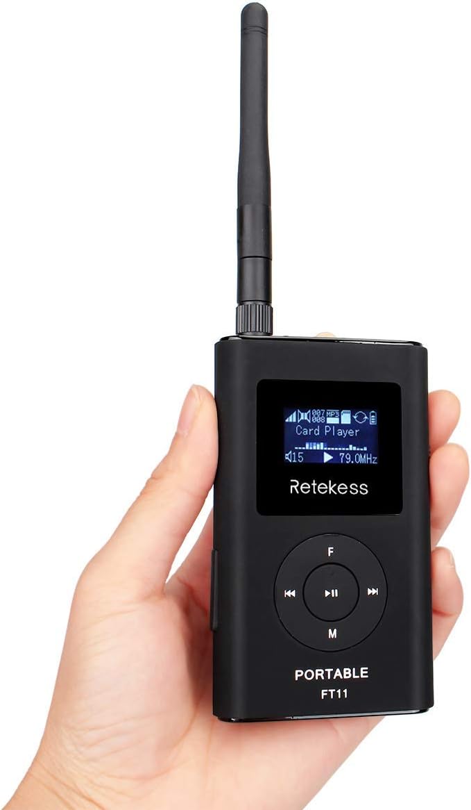 Retekess FT11 FM Transmitter,Portable FM Broadcast Transmitter for Church with Microphone, Rechargeable FM Radio Stereo Station for Drive-in Movie,Parking Lot,Support TF Card AUX Input - Image 1